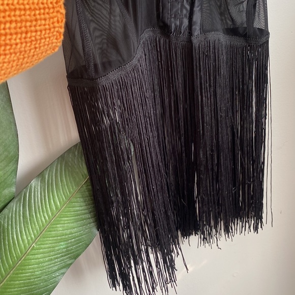 Sheer Halter Top with Fringe - Picture 6 of 6